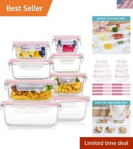 8 Pack BPA-Free Glass Meal Prep Containers - Airtight &amp; Stackable Storage - $42.00