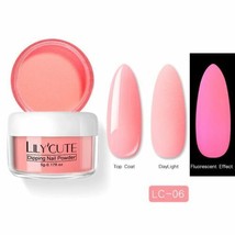 Lily Cute Neon Glow In The Dark Fluorescent Dipping Powder - 5g - *CORAL* - £2.34 GBP