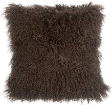 Genuine 100% Tibetan Mongolian Sheepskin Fur Throw Pillow Complete with ... - $69.95+