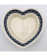 Boleslawiec Polish Pottery Heart Shaped Dish Bowl Flowering Peacock 8.5&quot;... - $21.49