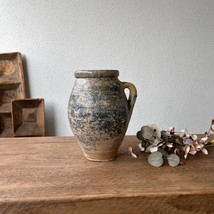 Antique Turkish Terracotta Vase - Vintage Pottery Clay Pot - £93.90 GBP