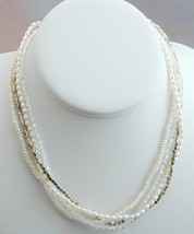 FAB 4 Strand Carolee Sterling Bead Pearl Crystal Bead Necklace - £23.97 GBP