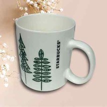 Starbucks Coffee Mug White/Green trees Christmas 2015 Holiday Pine Tree 12 OZ - $22.72