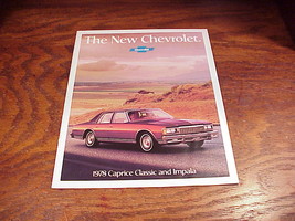 1978 Chevrolet Caprice Classic and Impala Sales Brochure, no. 3570 rev - $7.95