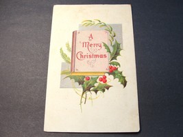 A Merry Christmas, Religious Book- 1900s Embossed Postcard. - £7.76 GBP