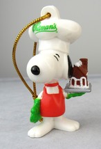 Whitmans Snoopy Baker Christmas Ornament With Gingerbread House PVC Ornament EUC - £7.98 GBP