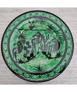 Large 16&quot; Clay Pottery Wall Decor Green Southwestern Native American Style - $790.11 MXN
