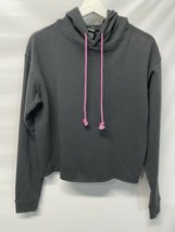 Wild Fable Cropped Gray Sweatshirt Hoodie  Pink Soft FleeceDrawstring NEW XS,S - £15.05 GBP