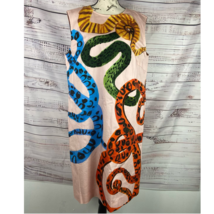 Escada Sleeveless Snake Print Shift Dress Women 44 Zip Back Cotton Stret... - $382.50