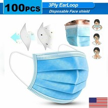 100pcs 3-Ply Layers Face Medical Disposable Mask Mouth Cover Shield Protection - £4.68 GBP