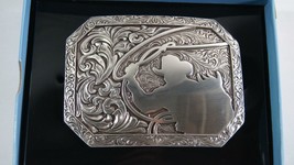 Nocona Western Mens Belt Buckle Roping Cowboy Silver 37713 - £22.38 GBP