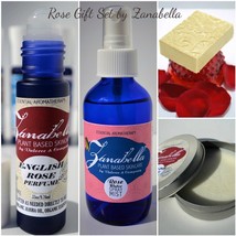 Rose Aromatherapy Gift Set Organic Hand Butter Body Mist Spray Perfume &amp; Soap - £45.06 GBP