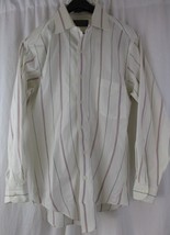 Lord &amp; Taylor Men&#39;s L/S Button Down White Striped USA Made Dress Shirt 15 32-33 - £7.07 GBP