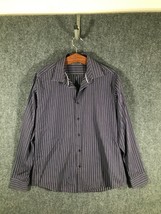 Ben Sherman Men&#39;s Button Up Shirt Large (16.5)(34-35)Multi Colored Purple Stripe - £8.82 GBP