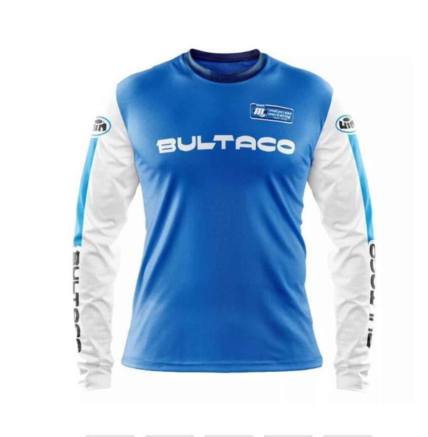 Primary image for BULTACO motocross enduro trial MTB downhill MX jersey blue long sleeve t-shirt