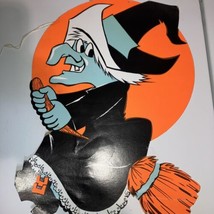 Vtg Witch On Broom Eureka USA Paper Die Cut One Sided 16”  A7  Combine Shipping - £4.69 GBP