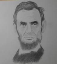 Abraham Lincoln Pencil Drawing 9x12 Original Portrait Sketch - £22.23 GBP