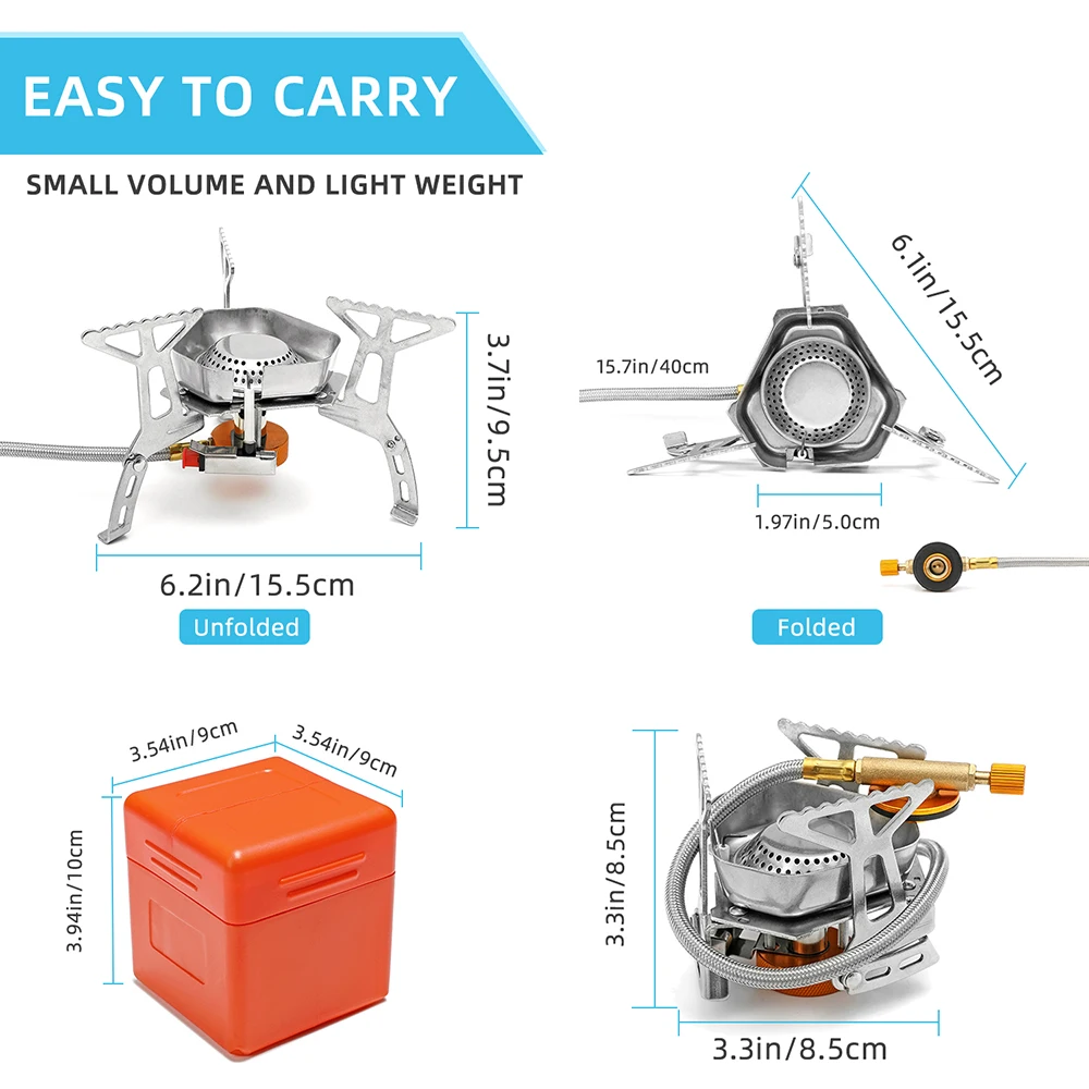 Sporting Camping Gas Stove Outdoor Windproof Tourist Burner Portable Folding Ult - £60.89 GBP