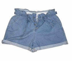 Wax Jean Denim Shorts Womens Size 3XL Mid Rise Light Blue Wash Button Fly - £6.19 GBP