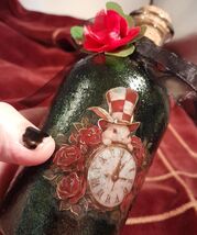 Wonderland Fantasy Themed Jar Bottle Sand Ashes Small Vase Trinkets Mant... - $10.65