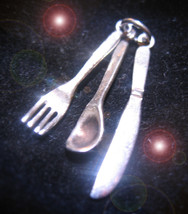 Free W $49 Haunted Spoon Fork Knife Pendant Weight Loss Assistance Magick - £0.00 GBP
