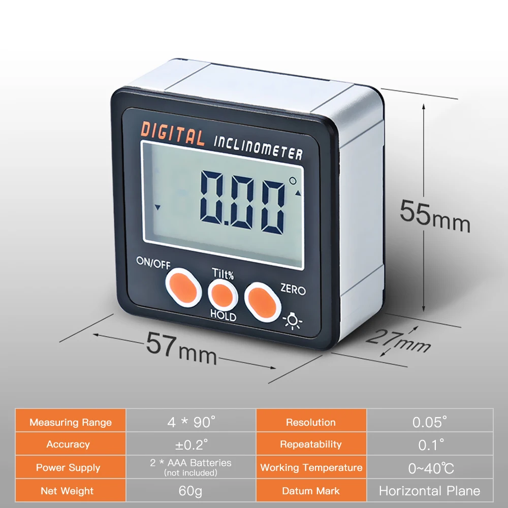 Electronic Protractor Digital Inclinometer 0-360 Aluminum Alloy Digital Bevel Bo - £205.48 GBP