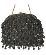 Vtg Safeco Bag Small Black Beaded Sequins Evening Purse Handmade Hong Ko... - £18.29 GBP