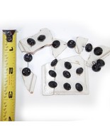 Vtg Made In Czechoslovakia Black Glass Oval Shank Back Buttons 3/8&quot; - $15.99