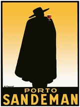 7957.Porto sandeman.black zorro figure with wine glass.POSTER.art wall d... - $24.03 CAD+