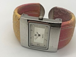 Vintage IK Quartz Cuff Bracelet Watch Rectangular Dial MERMAID Band New Battery  - £13.41 GBP
