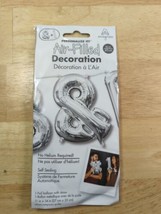 Symbol Silver Ampersand 16&quot; Minishape Air Fill Foil Balloon No Helium Re... - $11.52