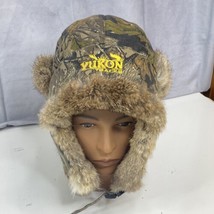 YUKON TRACKS Mens XL Genuine Rabbit Fur Camouflage Trapper Winter Hat Ea... - $27.80