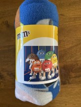 New M&amp;M&#39;s Fleece Blanket From Disney Springs Store 50” x 60” NOS Xmas Gift  - $294.81 MXN