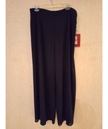 NWT JS Collections Wide Leg Evening Pants Womens 14 Black Chiffon Outer ... - £17.72 GBP
