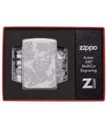 Gorgeous Polished Deep Carved Armor Dragon Zippo Lighter - $118.75