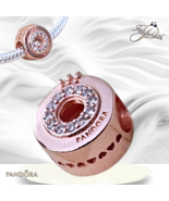 Pandora Charm, ROSE GOLD Open Center Pave Crown, #789059C01 US SELLER - €34,87 EUR