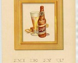 Schlitz The Beer That Made Milwaukee Famous Menu Hollywood Supper Clubs ... - $31.68