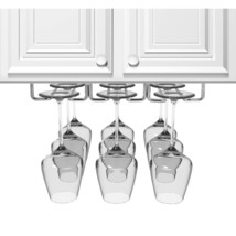 Sorbus Under Cabinet Wine Glass Rack and Stemware Holder  3 Rows Holds up to 9 o - £23.17 GBP