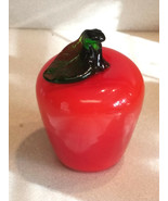 VINTAGE MURANO STYLE BLOWN GLASS ART FRUIT RED APPLE - £7.74 GBP