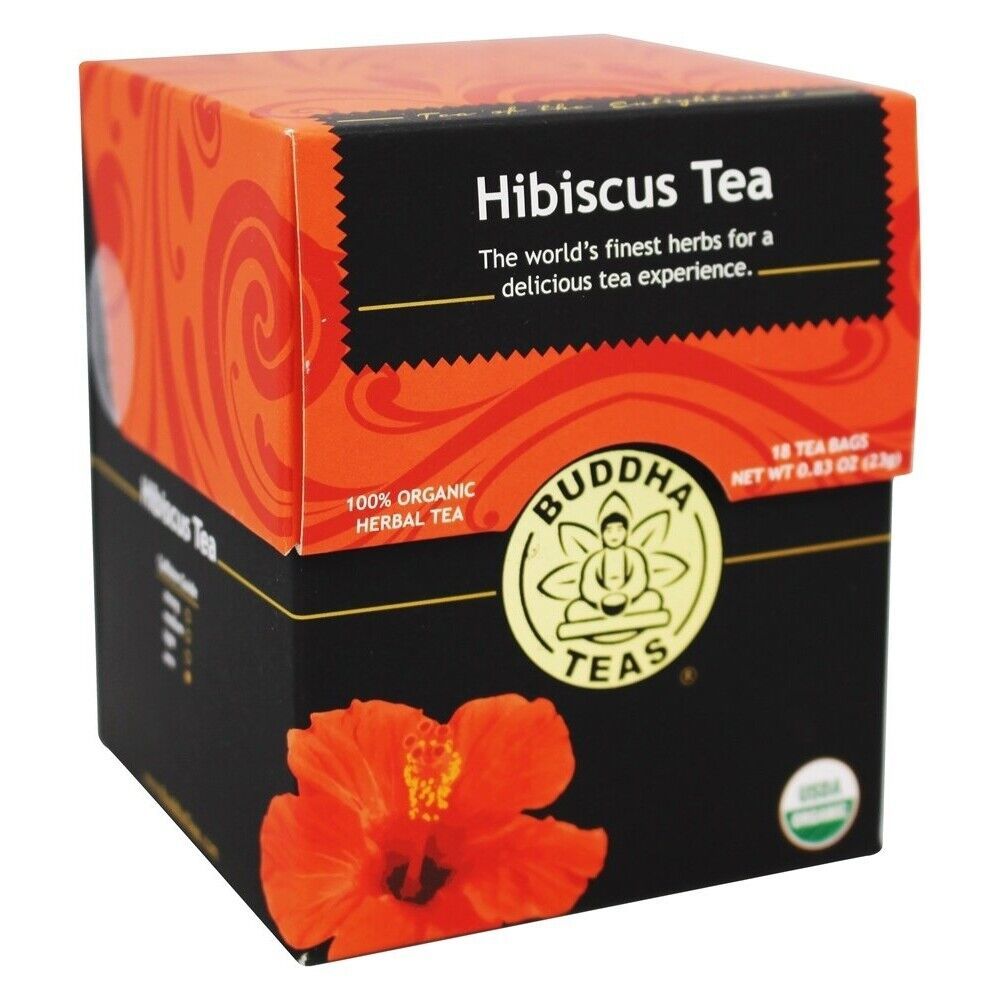 Buddha Teas 100% Organic Herbal Hibiscus Tea, 18 Tea Bags - £8.96 GBP