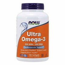 NOW Supplements, Ultra Omega-3 Molecularly Distilled and Enteric Coated, 180 ... - £29.92 GBP