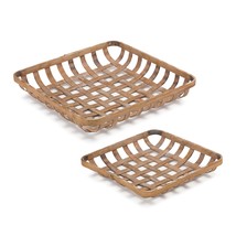 Tray (Set of 2) 13.5&quot;L x 2.25&quot;H, 17&quot;L x 3.25&quot;H Bamboo - £41.17 GBP