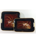 Set of Vintage HUDSON BAY TRAYS Japan Black GOLD WHEAT HONEYCOMB Plastic... - €15,66 EUR