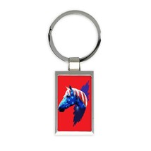 Horse USA American Colors : Gift Keychain United States Flag Animal Patriotic Ho - £6.38 GBP