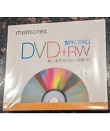 Memorex DVD + RW 5 Pack 4.7 GB Blank Media New Sealed - £9.39 GBP