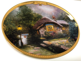 Thomas Kinkade Collector's Cottage Oval Porcelain Plate - $19.80