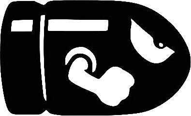 BULLET Bill Bonzi Bill Vinyl Decal Window Sticker MARIO BROTHERS - $3.22+