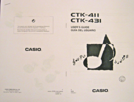 Casio CTK-431 CTK-411 Digital Piano Keyboard User&#39;s Owner&#39;s Manual Booklet - £12.22 GBP