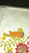 Tea Towel Joann Fabric 2013 Bird Flower Stamped Circles Tassels Embroidery Bird - £7.98 GBP