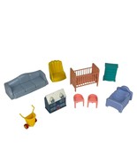 Vintage Lot Miscellaneous Plastic Dollhouse Furniture 9-Pc. - $276.80 MXN